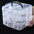 1PC 3-Tier Stackable Craft Storage Containers Plastic Jewelry Box Organizers with 18 Compartments for Bead,Earring,Necklace,Arts and Craft,Jewelry...