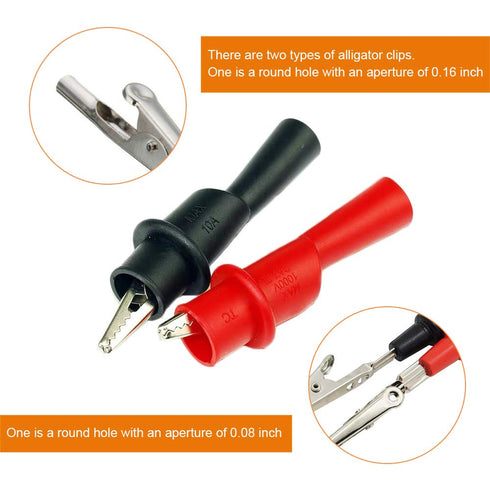 4PCS Silicone Alligator Clips Set, Professional 1000V 10A Alligator Clip Test Kit, Banana Test Lead Probe Clip, Test Extension Suitable Used in La...