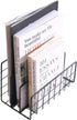 Desk Organizer for File Holders ,3-Section Desktop Vertical magazine rack ,Stand Metal Rack File Sorter,Document/Filing/Paper/Book/Mail/Letter Org...