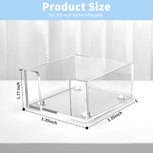 Sticky Note Holder, Clear Acrylic Notepad Holder for 3" x 3" Sticky Note Storage,Acrylic Sticky Note Dispenser for Classroom and Office Desk Organ...
