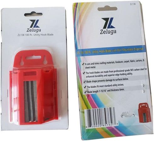 19-138 100 Pc. SK2 Steel Utility Hook Blade with Wall Mountable Dispenser...