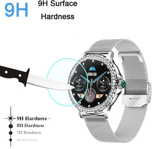 3 Pack Compatible with Fitonus F19 1.3 inch Smartwatch Screen Protector Tempered Glass Compatible with BOCLOUD NX19 1.32'' Smart Watch Screen Prot...