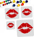 4pcs Lip Stencil Kiss Lips DIY Stencil 4Sizes 6~12inch Lips Lipstick Mouth Painting Stencils Reusable Red Lips PET Stencils for Gift Album Wall Fu...