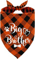 Dog Bandana, Big Brother Dog Bandana, Dog Scarf Plaid Printing, Dog Scarf Accessories, Dog Bandana Pet Scarf, Pet Plaid Scarf Gender Reveal Access...