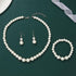 Unicra Pearl Bridal Wedding Jewelry Sets Silver Bride Necklace Earrings Bracelet Set 1920s Gatsby Costume Jewelry Accessories for Women and Brides...