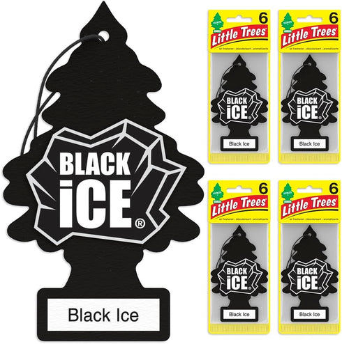 LITTLE TREES Air Fresheners Car Air Freshener. Hanging Tree Provides Long Lasting Scent for Auto or Home. Black Ice, 24 Air Fresheners...