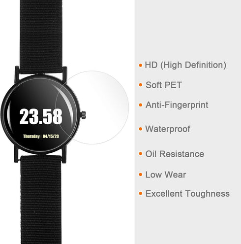 5pcs Watch Glass Screen Protectors 27mm HD High Definition Anti-Fingerprint Soft PET Universal Round Smartwatch Screen Protective Film Protector (...