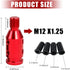 1 PC M12 x 1.25 Universal Shift Knob Adapter, Aluminum Alloy Transmission Gear Stick Shift Connector, for Non Threaded Shifters (Red)...