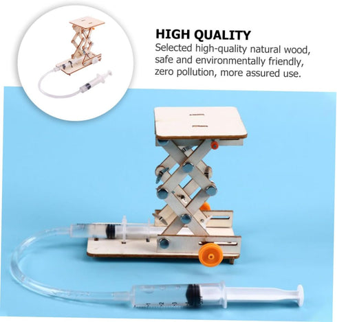 Toyvian 1 Set Lifts Hydraulic Lift Model Wood Puzzle Toy Puzzle for Kids Mechanical Model Building Kits Science Experimental Scientific Educationa...