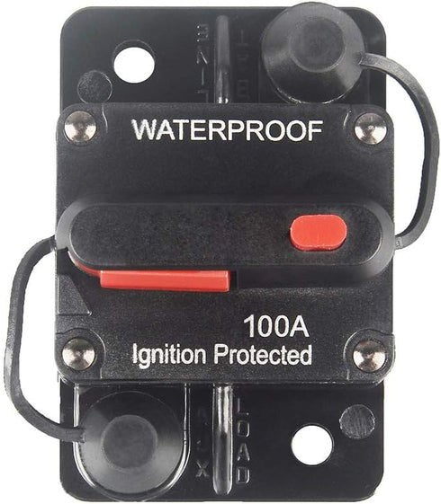 100 Amp Circuit Breaker with Manual Reset 12V-36V DC Waterproof Surface Mount for Car Audio Rv Marine Boat Truck Trolling Motors, 30-300A Car Spea...