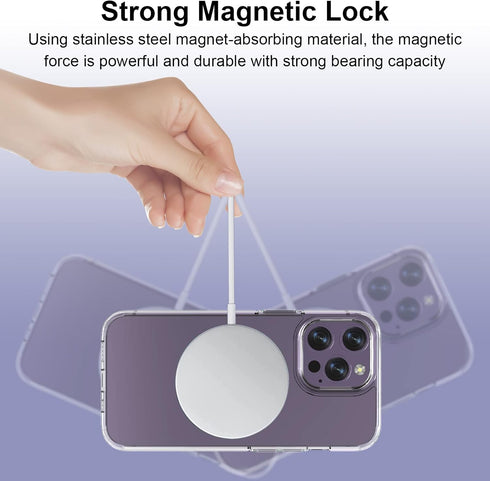 Universal MagSafe Ring, 5 PCS Magnet Sticker Magnetic Adapter Ring Compatible with Magsafe Accessories & Wireless Charging for iPhone 15/14/13/12 ...