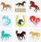 FINGERINSPIRE 9 Pcs Horses Stencil 5.9x5.9inch Reusable Horse Farm Running Horse Painting Template DIY Horse Head Drawing Stencil Animal Steed Dec...
