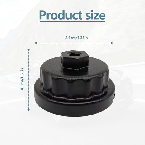 64mm Aluminum Oil Filter Wrench Cap Removal Tool, Compatible with RAV4, Highlander Toyota, Lexus, Camry, Scion, 2.5-5.7L Engines, Black...