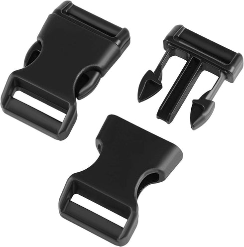 3/4 Inch, 25 Pack Black Plastic Side Release Buckle for Paracord Bracelets (3/4")...