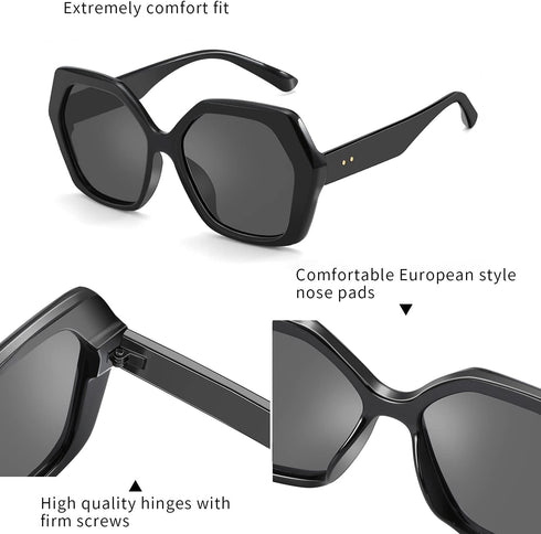 ZENOTTIC Retro Oversized Hexagonal Sunglasses for Women 100% UV400 Protection...