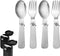 2pcs Folding Spoon & 2pcs Foldable Forks for Thermos Funtainer 10oz Food Jars, Portable Replacement Stainless Steel Spoons Forks for Travel Campin...
