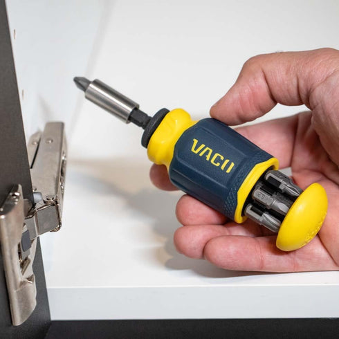 VACO VAC1080 Multi-Bit Stubby Screwdriver, Impact Driver, 8-in-1 Adjustable Magnetic Tool with Phillips, Slotted, and Square Bits...