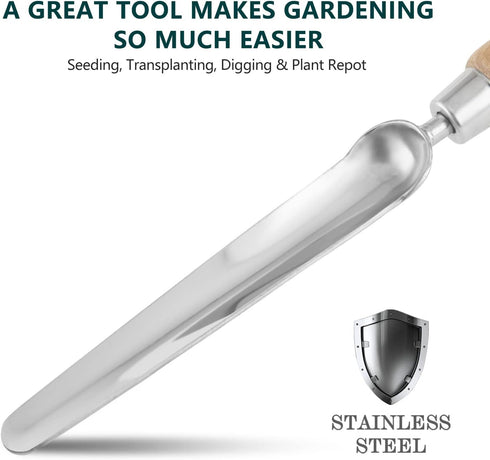 Berry&Bird Seeding Widger,Stainless Steel Garden Bulb Shovel with Wooden Handle for Planting Indoor Seed Tool Bulb Planter Trowel Hand Transplante...