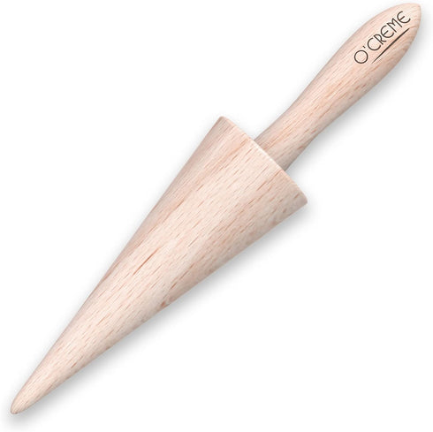 O'Creme Pizzelle Roller/Krumkake Cone/Ice Cream Cone Mold, 9.25 Inches Strong and Smooth - Beechwood...