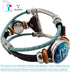 Personalized Bands for Woman,Sport Stainless Steel Band Compatible with Latest Apple Watch Series 1/2/3/4/5 38mm 40mm,Turquoise Color Ropes,Glass ...