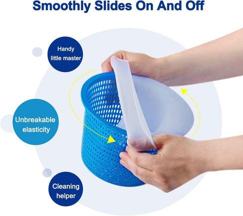 80 Pack Pool Skimmer Socks for Pool Filters, Filters Baskets and Skimmers to Filter Debris and Leaves, Protact Filter System of Inground and above...