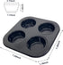 Muffin Tray Cupcake Baking Pan, 4-Cup Nonstick Carbon Steel Muffin Tins Non-Stick Cupcake Tin Bakeware Accessories for Baking Cupcakes Muffin Brow...