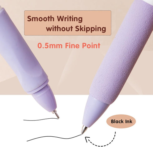 Erasable Pens Black Ink Gel Pen with Eraser Clear, Cute Pen for Girls and Boys,0.5mm Fine Point, Smooth Writing for Note Taking Marking Planner Cr...