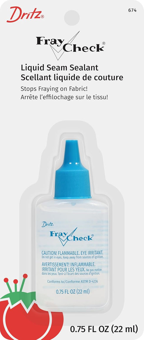 Dritz Fray Check Liquid, 3/4 Fluid-Ounce, 1 Count, Clear Seam Sealant, 0.75 Fl oz...