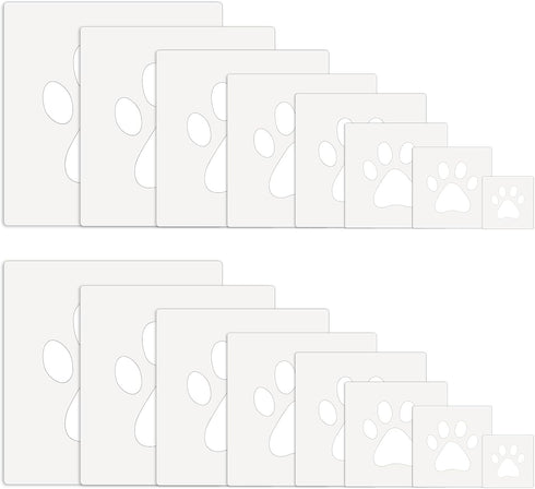16 PCS Large Dog Paw Stencil for Painting 8 Sizes Cute Paw Stencils Template Reusable Paint Stencils for Walls Arts Decoration...