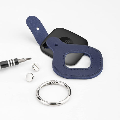 Holder Case for Tile Mate 2022 Tracker, Microfiber Leather Sleeve Case Protective Cover with Keychain Compatible with Tile Mate, 1 Pack (Dark Blue...