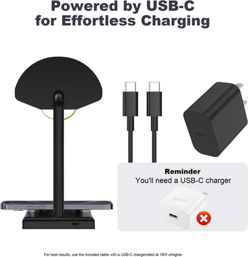 2 in 1 iPhone Wireless Charger Basket-Shaped Charging Station, Apple Watch Charger with 20W PD Wall Fast Charger, for iPhone 15/15 Pro/15 Pro Max/...