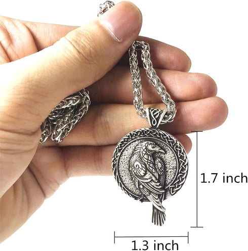 Viking Necklace for Men Norse Wolf Raven Compass Amulet Pendant Viking Rune Talisman Necklace Jewelry Gifts...