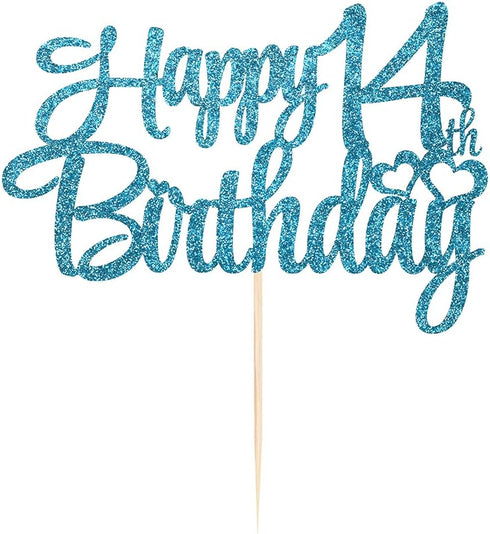 Blue flash 14th birthday cake topper ? happy 14th birthday cake topper?14th birthday party cake decorations...