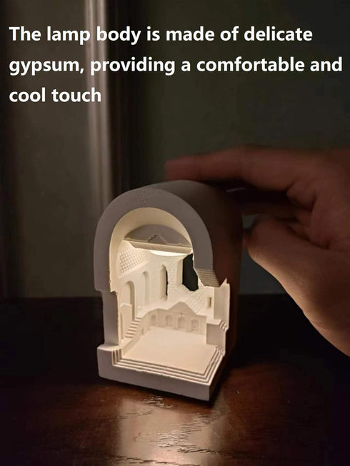 Castle Style Gypsum LED Night Light, Adjustable Brightness, for Kids & Pets, DIY Home Decor...
