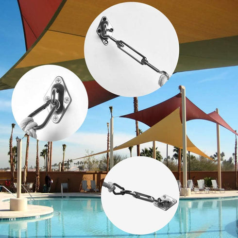 Shade&Beyond Shade Sail Hardware Kit for Triangle Heavy Duty Sun Shade Sails Installation 8 Inches for Deck Garden Lawn Patio...