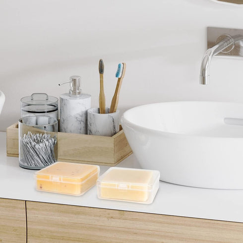 Travel Soap Container Square, Soap Box Holder Portable Storage Rack for Camping Shower Gym Outdoor Hiking Bathroom Square Soap Dish Elimeta (5Pack...