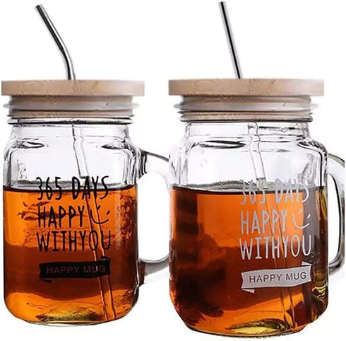 TOUSHI 4Pcs Regular Mouth Bamboo Mason Jar Lids with Straw Hole Reusable Bamboo Caps Leak-Proof Glass Canning Drinking Storage Jars Lid Covers (70...