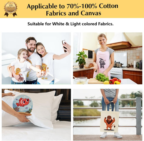 TransOurDream Tru-Heat Transfer Paper for Inkjet & Laserjet Printer (20 Sheets 8.5x11, 3.0) Printable HTV Heat Transfer Vinyl for T Shirts Iron on...