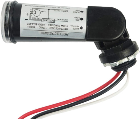 AC 120V Outdoor Sensor Photoelectric Switch, Dusk to Dawn Photocell Switch, Hard-Wired Post Eye Light Control with Photocell Light Sensor and Swiv...