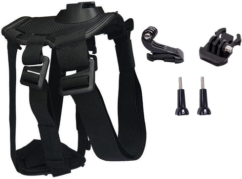 Dog Harness Mount for Gopro, Soft and Adjustable Dog Harness Vest with 2 Mouting Base Pet Chest and Back Fixation for Gopro Hero All Models, Suita...