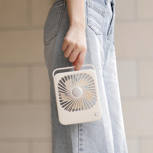 Desk Fan Small Portable USB Battery Rechargeable, 3 Speeds 2000mAh Rechargeable Travel Fan with Max 24H Quiet Working, 180° Folding Mini Personal ...