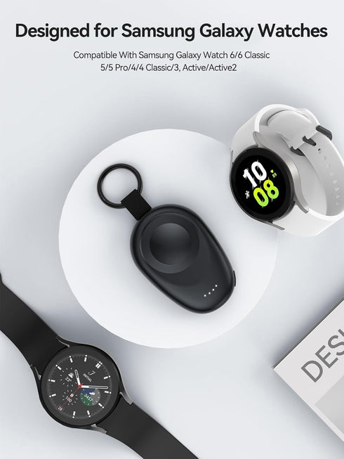 for Samsung Watch Charger, 1400mAh Fast Charging Galaxy Watch Charger Portable Wireless Power Bank, Magnetic Travel Car Keychain Charger for Galax...