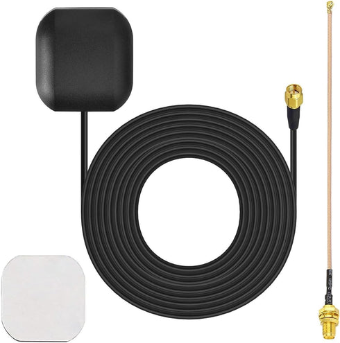 Bingfu Waterproof Active GPS Navigation Antenna Adhesive Mount SMA Male GPS Antenna with 15cm 6 inch RG178 Coaxial Pigtail Cable for GPS Module Re...