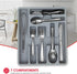 Home Basics 7 Compartment Deep Molded Plastic Flatware and Utensil Tray Holder Cutlery Organizer with Rounded Corners, Stackable Design | Grey...