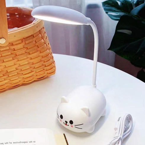 Mini Cat Night Light, LED Desk Lamp for Kids,Cute Cat Foldable USB Rechargeable Reading Light Bedroom Children's Bedside Study (White)...