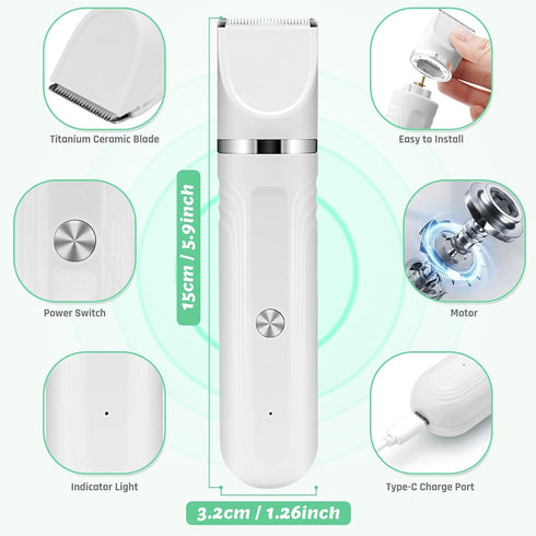4 in 1 Dog Grooming Kit, Cordless Dog Clippers for Grooming, Low Noise Paw Trimmer Electric, Cat Hair Clippers Kit with Nail Grinder,Rechargeable ...