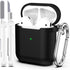 for AirPod Case Cover, Military Grade Anti-Fall Soft Silicone Shock-Absorbing Protective AirPod 2&1 Generation Case Skin Touch with Keychain and C...