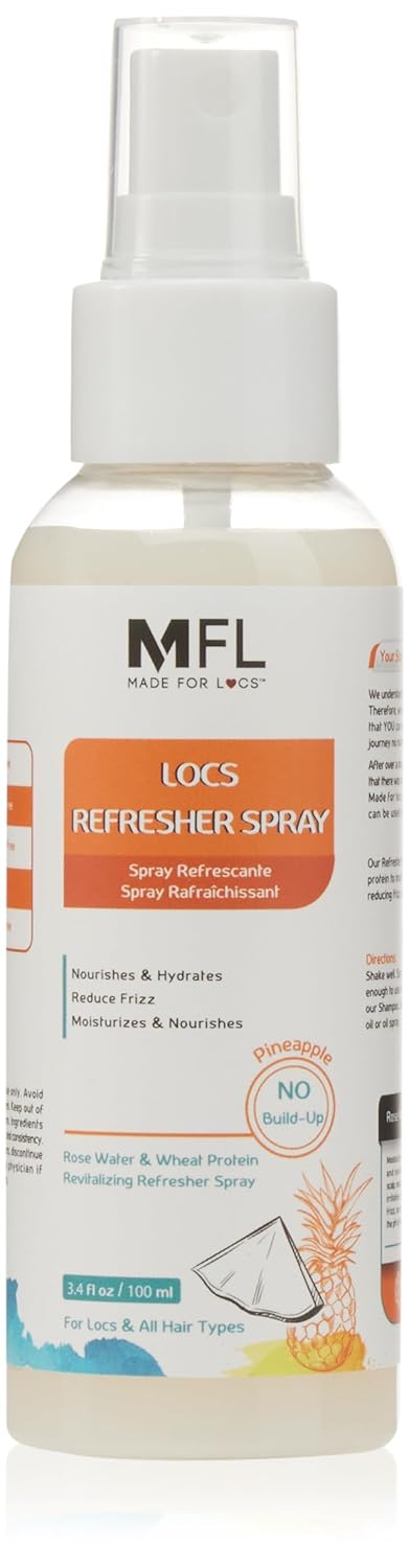 Made For Locs Vegan Rose Water Refresher Spray | Locs Moisturizer | Locs Deodorizer | Amazing Scents (Pineapple, 3.4 oz)...