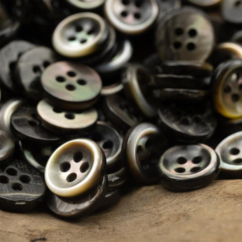 20 Pieces Genuine 11.5MM Black Mother of Pearl Buttons, Natural Real Black MOP Buttons for Shirts Dresses Polo DIY Craft with 2.4MM Thickness MOP ...