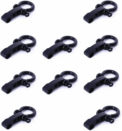 Hewnda 10 Sets Zinc alloy Bow Shackle Umbrella Rope,Adjustable D Umbrella Rope Bracelet Buckle Survival D Shape...